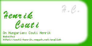 henrik csuti business card